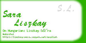 sara liszkay business card